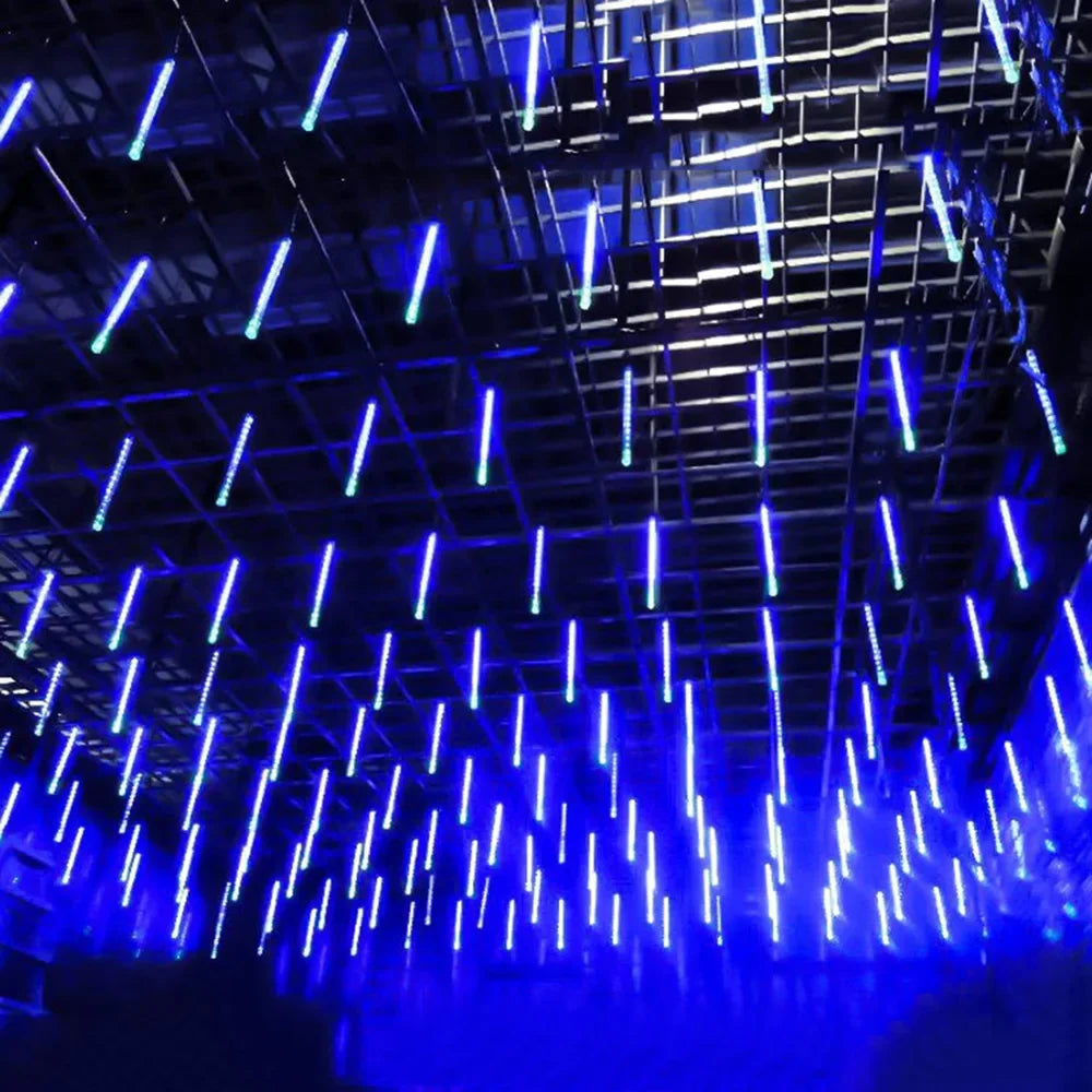 LED Meteor Shower Rain Lights – Waterproof Falling Raindrop String Lights for Christmas, Holidays & Outdoor Garden Decor