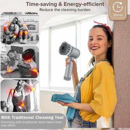 5-in-1 Electric Cleaning Brush Set – Multi-Purpose Kitchen & Bathroom Scrubber & Shoe Polishing Tool | Trendorio Shop