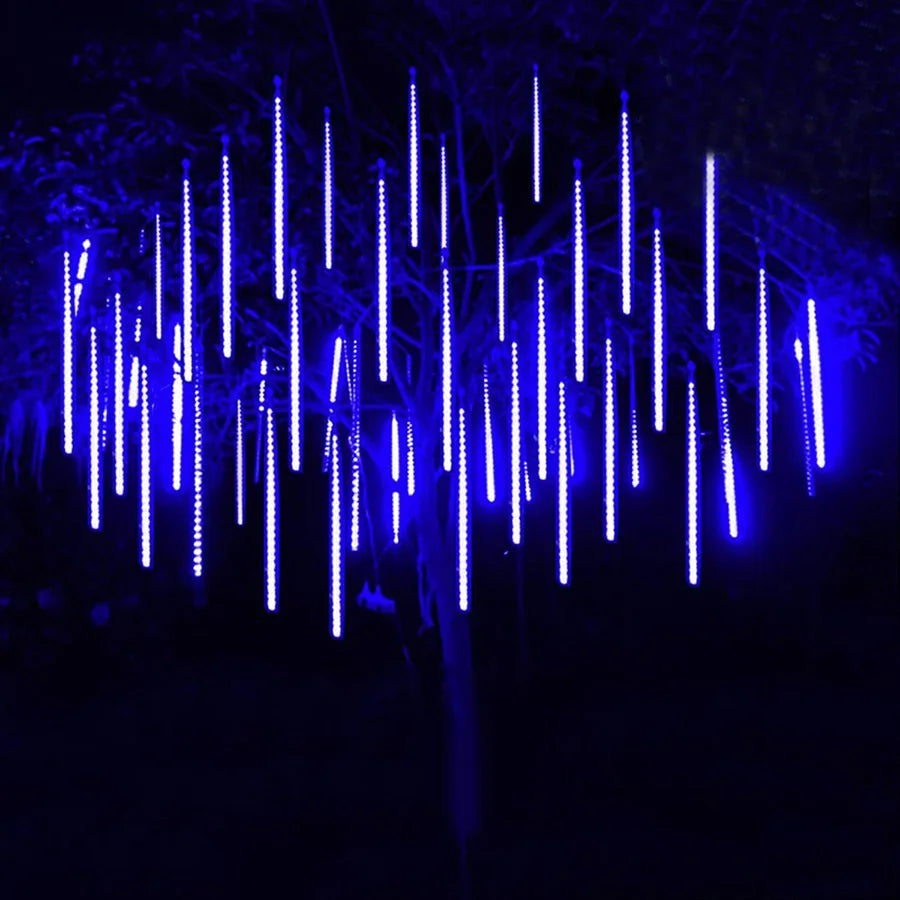LED Icicle Curtain String Lights – 30/50cm Meteor Shower Style Lights for Christmas, Garden & Wedding Decor