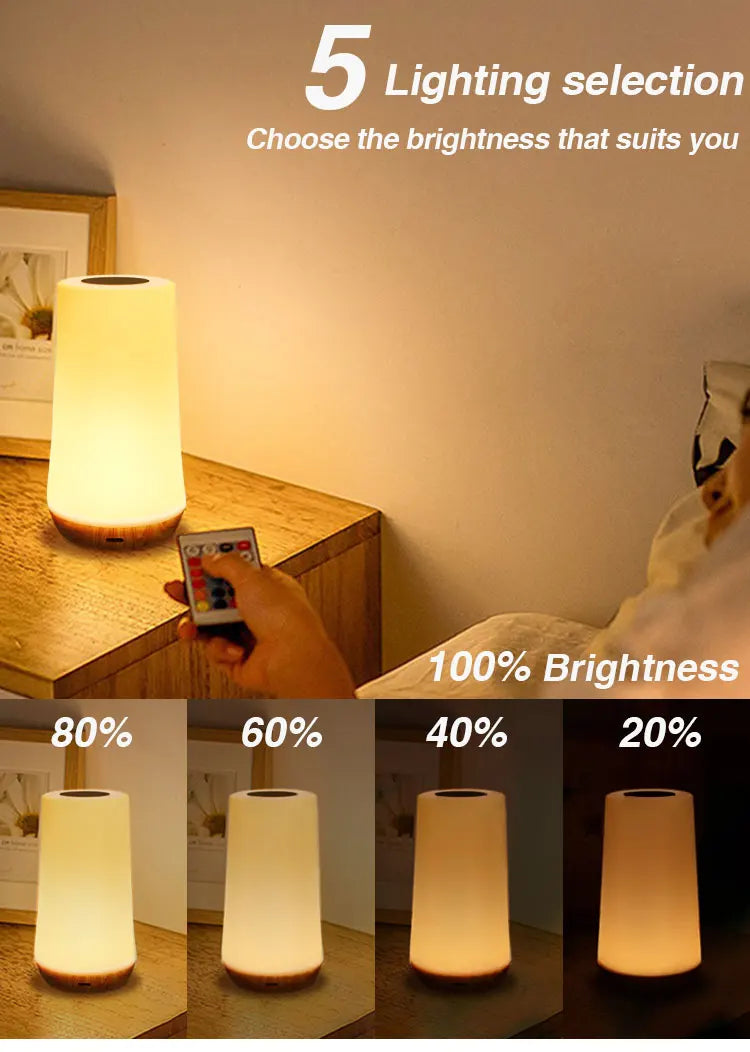 LED Night Light 13 Color Changing RGB Table Lamp Remote Control Touch Rechargeable RGB Night Lamp Dimmable Bedside Light