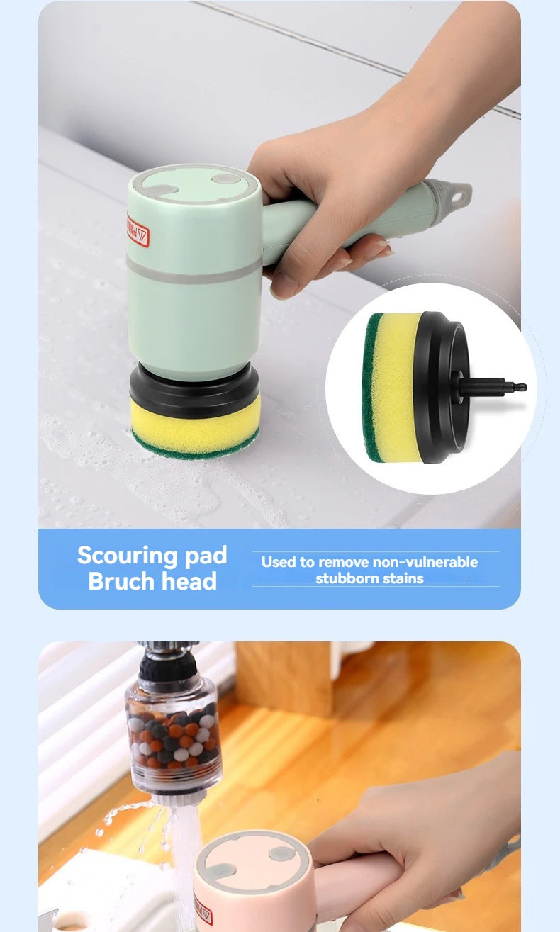 Handheld 5-in-1 Electric Cleaning Brush – Compact Multi-Surface Scrubber | Trendorio Shop