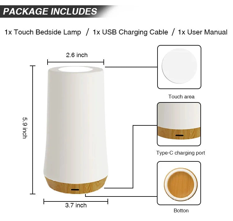 LED Night Light 13 Color Changing RGB Table Lamp Remote Control Touch Rechargeable RGB Night Lamp Dimmable Bedside Light