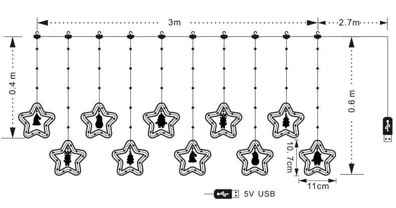 Christmas LED Curtain Strip Lights – USB Garland Fairy Lights | Trendorio
