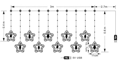 Christmas LED Curtain Strip Lights – USB Garland Fairy Lights | Trendorio