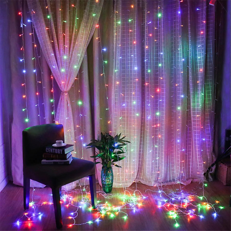 LED Icicle Curtain Lights – 3×3 m 8-Mode Fairy Light Garland | Trendorio Shop