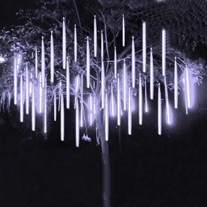 LED Meteor Shower Rain Lights – Waterproof Falling Raindrop String Lights for Christmas, Holidays & Outdoor Garden Decor