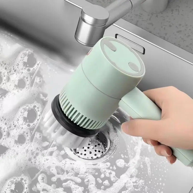 Handheld 5-in-1 Electric Cleaning Brush – Compact Multi-Surface Scrubber | Trendorio Shop