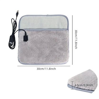 Compact USB Heated Foot Warmer – Plush Foot Heating Mat for Cold Feet