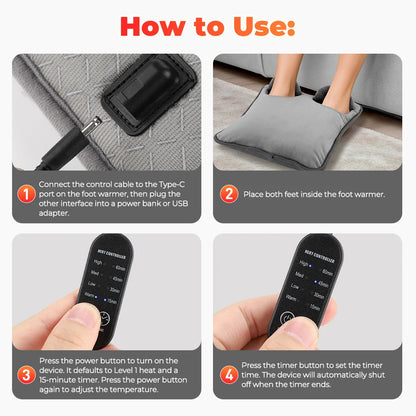 USB Powered Plush Electric Foot Warmer – Cozy Heat for Home & Office