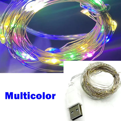 USB LED Fairy String Lights – Copper & Silver Wire (3/10/20M) | Trendorio