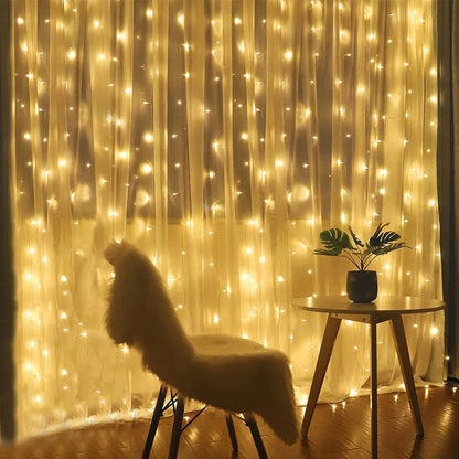 LED Icicle Curtain Lights – 3×3 m 8-Mode Fairy Light Garland | Trendorio Shop