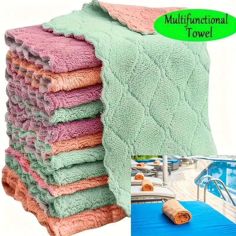 Ultra-Fine Microfiber Kitchen Cleaning Towel Set – Absorbent, Soft & Stain-Removing Cloths (5/10/20 pcs) | Trendorio Shop