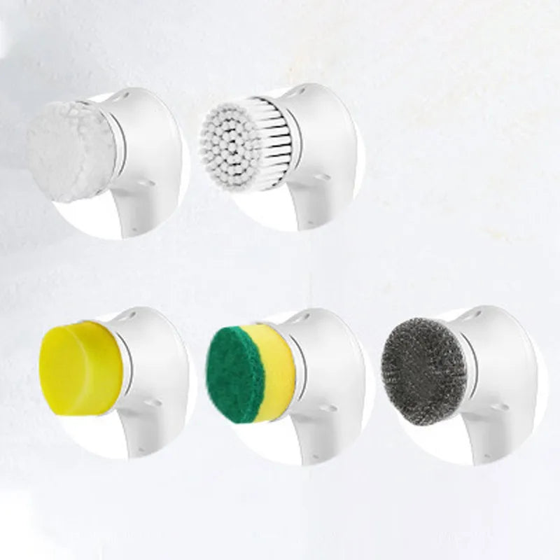 Five-in-One Electric Cleaning Brush – Bathroom & Kitchen Scrubber | Trendorio Shop