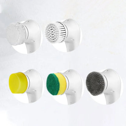 Five-in-One Electric Cleaning Brush – Bathroom & Kitchen Scrubber | Trendorio Shop