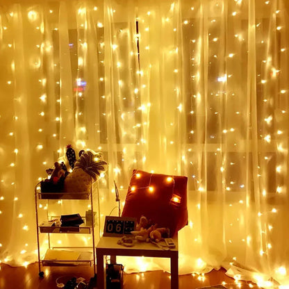 LED Icicle Curtain Lights – 3×3 m 8-Mode Fairy Light Garland | Trendorio Shop