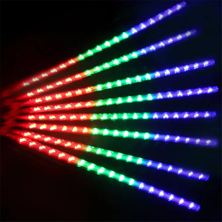 LED Icicle Curtain String Lights – 30/50cm Meteor Shower Style Lights for Christmas, Garden & Wedding Decor