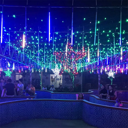 LED Icicle Curtain String Lights – 30/50cm Meteor Shower Style Lights for Christmas, Garden & Wedding Decor