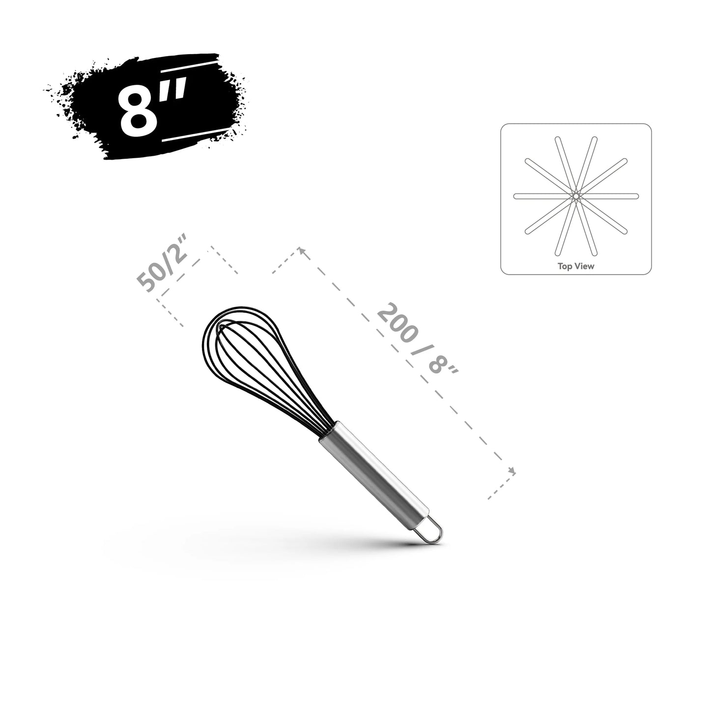 VIMACO® Balloon Whisk Stainless Steel 304 18/8 Wire Beater 8"10"12" Kitchen Cooking Tool  No-Stick for Egg