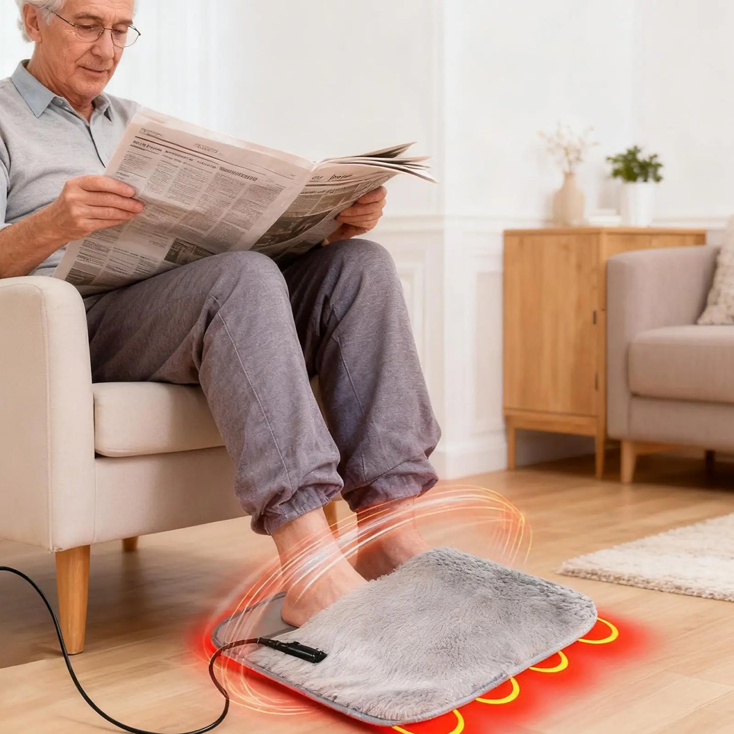 Compact USB Heated Foot Warmer – Plush Foot Heating Mat for Cold Feet