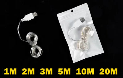 USB LED Fairy String Lights – Copper & Silver Wire (3/10/20M) | Trendorio