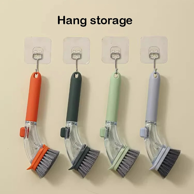Refillable Liquid Dishwashing Brush – Long-Handle Kitchen Scrubber | Trendorio Shop