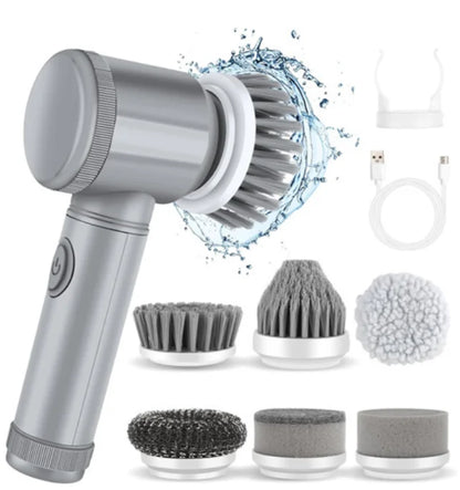 5-in-1 Electric Cleaning Brush Set – Multi-Purpose Kitchen & Bathroom Scrubber & Shoe Polishing Tool | Trendorio Shop