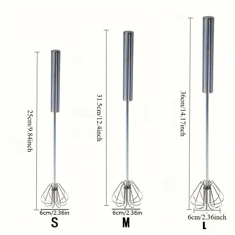 Stainless Steel Egg Beater Durable Semi-Automatic Mixer for Effortless Egg Cream Mixing Stirring and Beating for Kitchen Baking