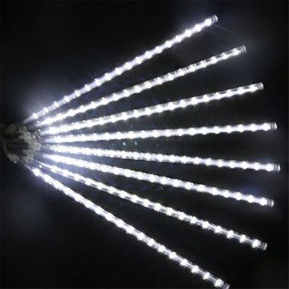 LED Icicle Curtain String Lights – 30/50cm Meteor Shower Style Lights for Christmas, Garden & Wedding Decor