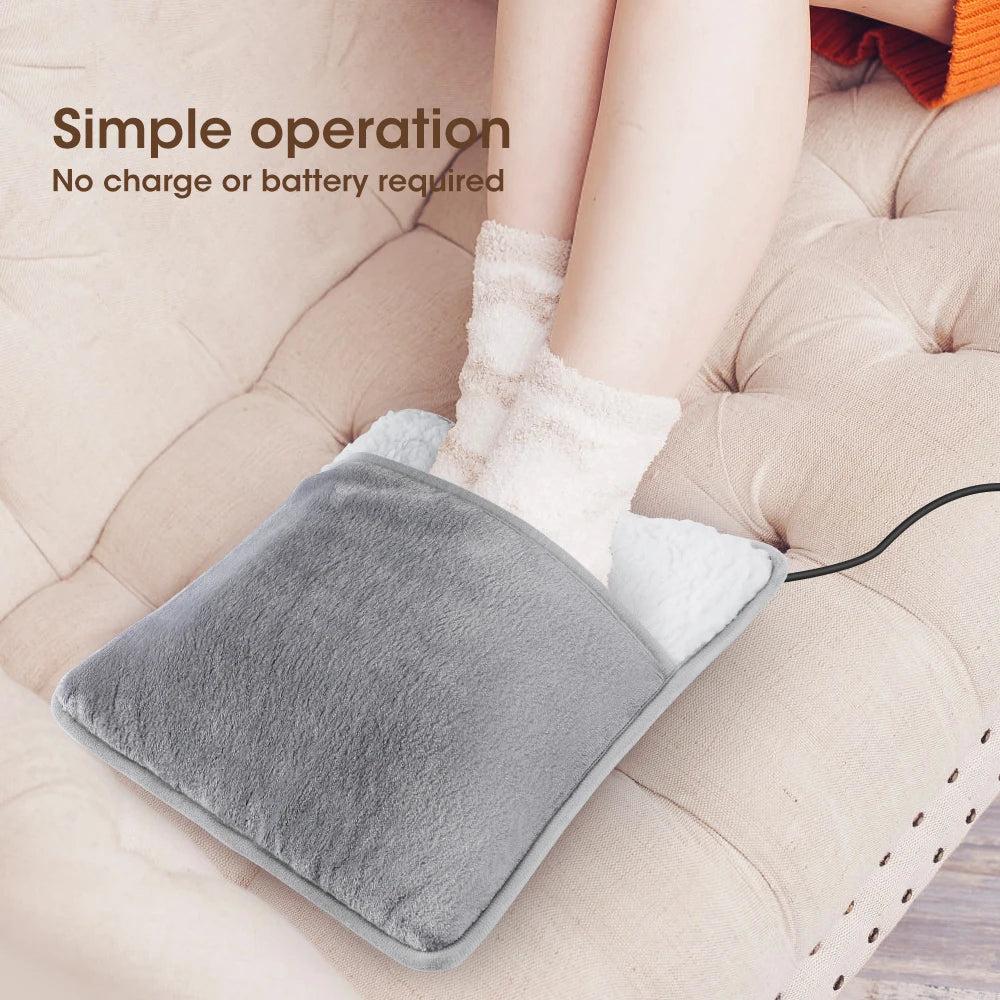 USB Powered Plush Electric Foot Warmer – Cozy Heat for Home & Office