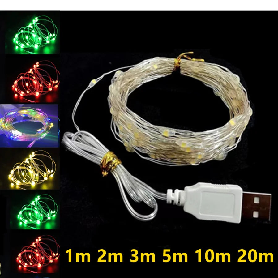 USB LED Fairy Lights – Copper & Silver Wire (1/5/20/20M) | Trendorio
