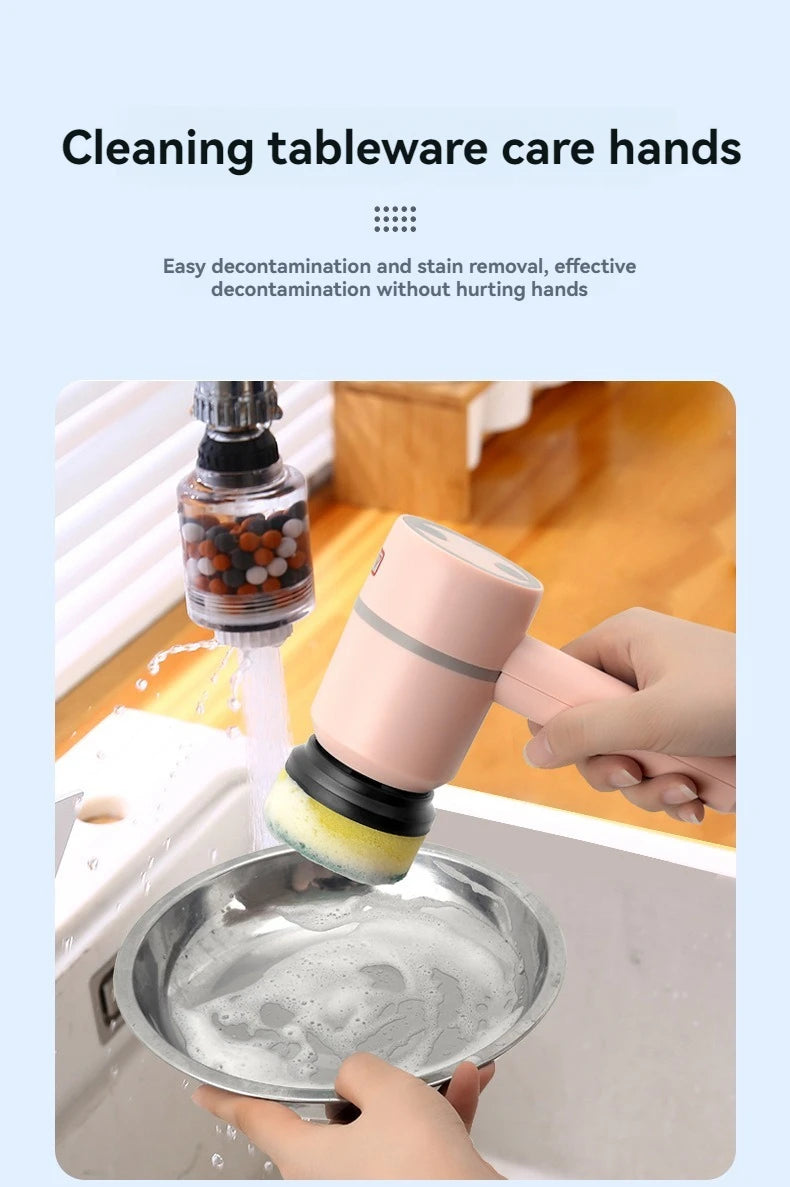 Handheld 5-in-1 Electric Cleaning Brush – Compact Multi-Surface Scrubber | Trendorio Shop
