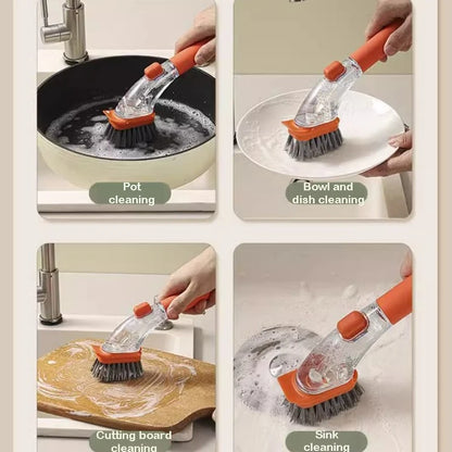 Refillable Liquid Dishwashing Brush – Long-Handle Kitchen Scrubber | Trendorio Shop