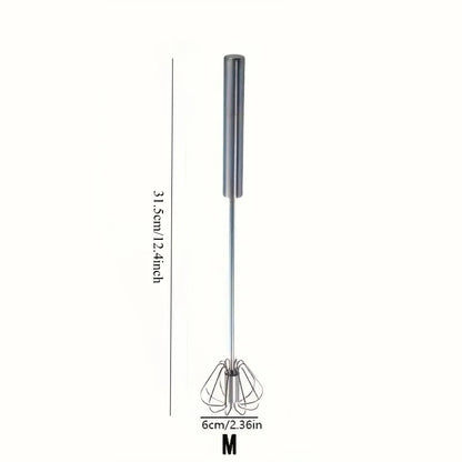 Stainless Steel Egg Beater Durable Semi-Automatic Mixer for Effortless Egg Cream Mixing Stirring and Beating for Kitchen Baking
