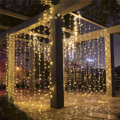 LED Icicle Curtain Lights – 3×3 m 8-Mode Fairy Light Garland | Trendorio Shop
