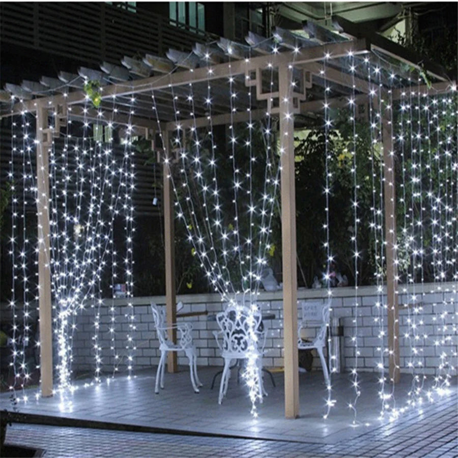 LED Icicle Curtain Lights – 3×3 m 8-Mode Fairy Light Garland | Trendorio Shop