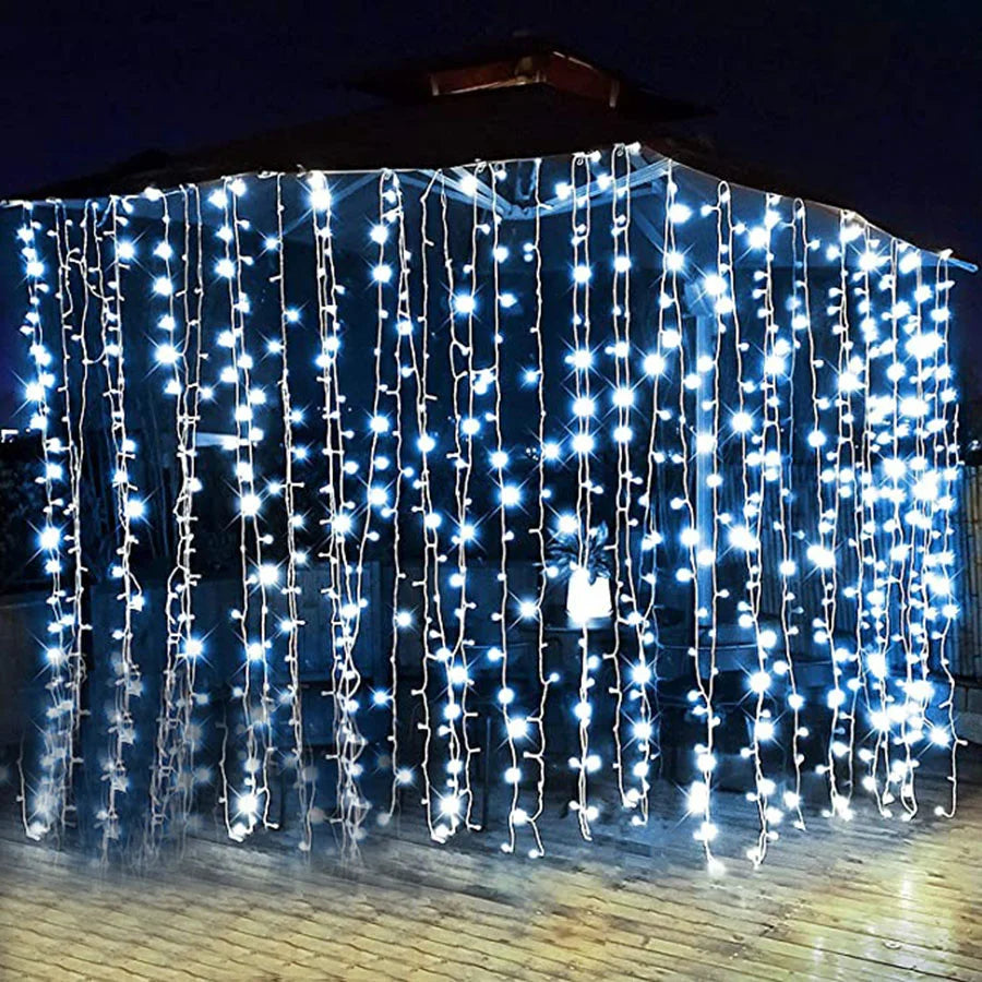 LED Icicle Curtain Lights – 3×3 m 8-Mode Fairy Light Garland | Trendorio Shop