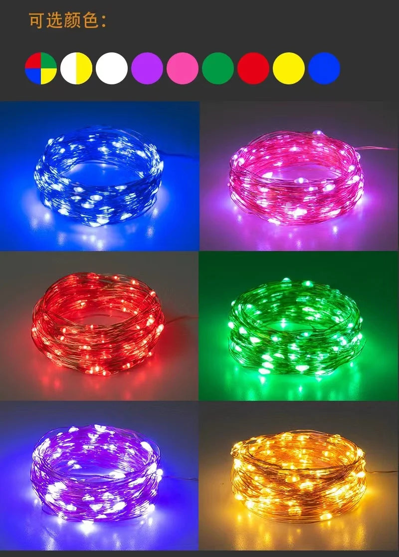 USB LED Fairy String Lights – Copper & Silver Wire (3/10/20M) | Trendorio