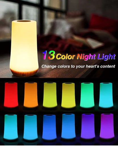 LED Night Light 13 Color Changing RGB Table Lamp Remote Control Touch Rechargeable RGB Night Lamp Dimmable Bedside Light