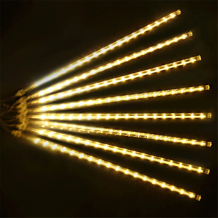 LED Icicle Curtain String Lights – 30/50cm Meteor Shower Style Lights for Christmas, Garden & Wedding Decor