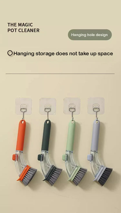 Refillable Liquid Dishwashing Brush – Long-Handle Kitchen Scrubber | Trendorio Shop