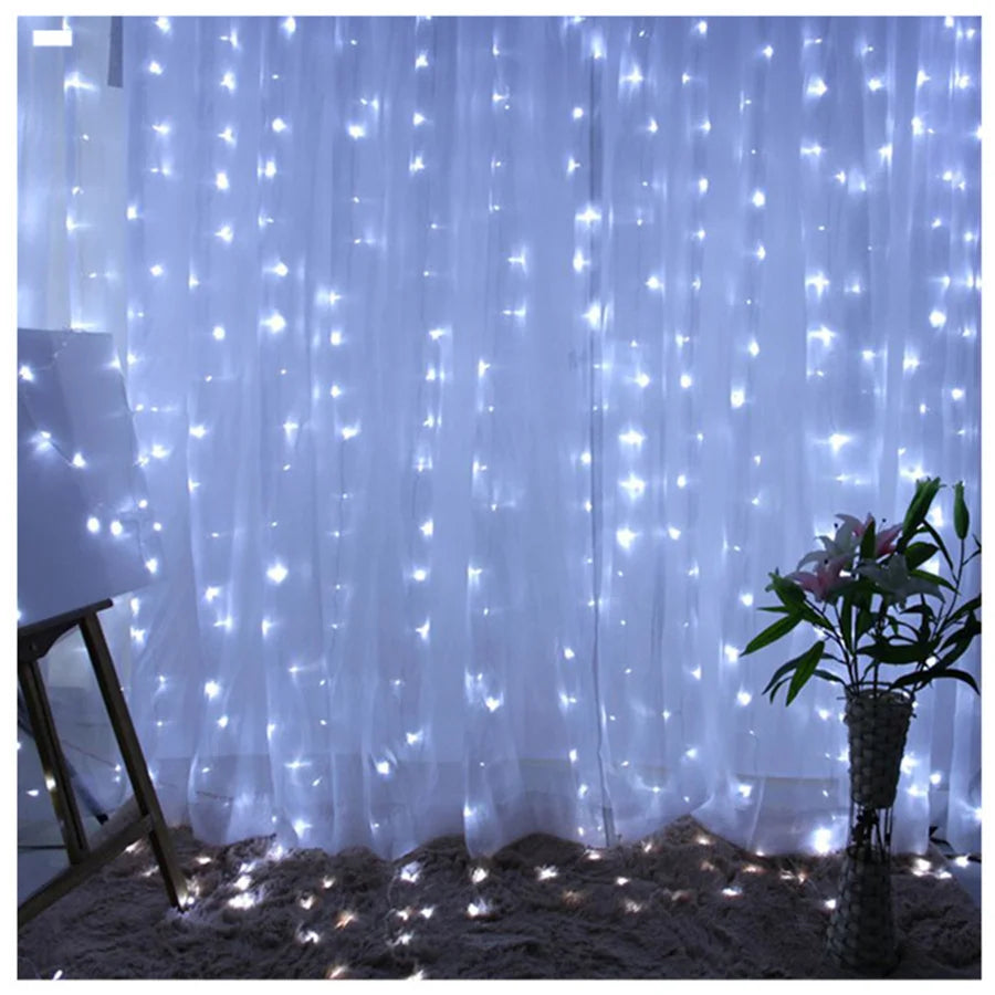LED Icicle Curtain Lights – 3×3 m 8-Mode Fairy Light Garland | Trendorio Shop