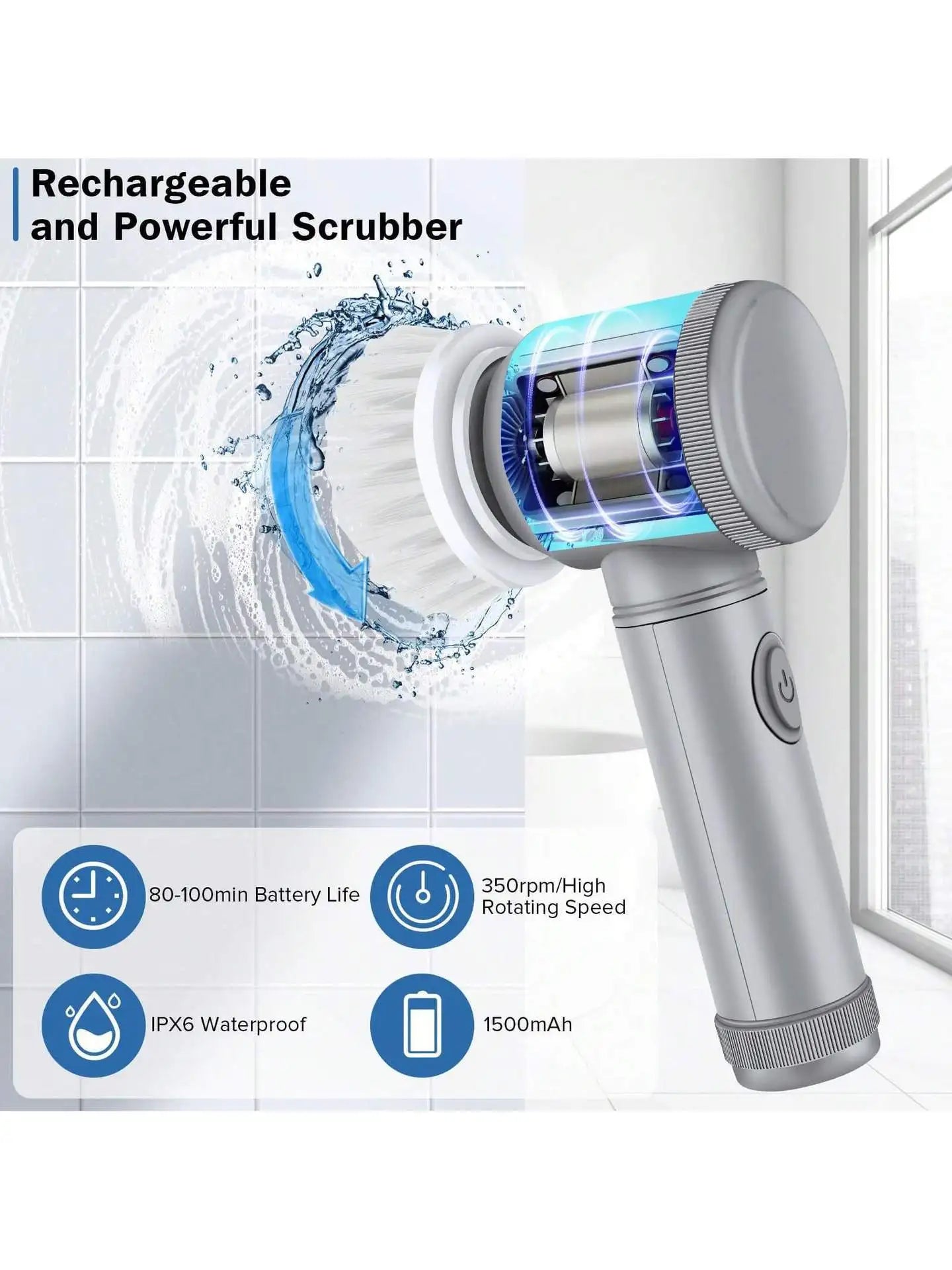 5-in-1 Electric Cleaning Brush Set – Multi-Purpose Kitchen & Bathroom Scrubber & Shoe Polishing Tool | Trendorio Shop