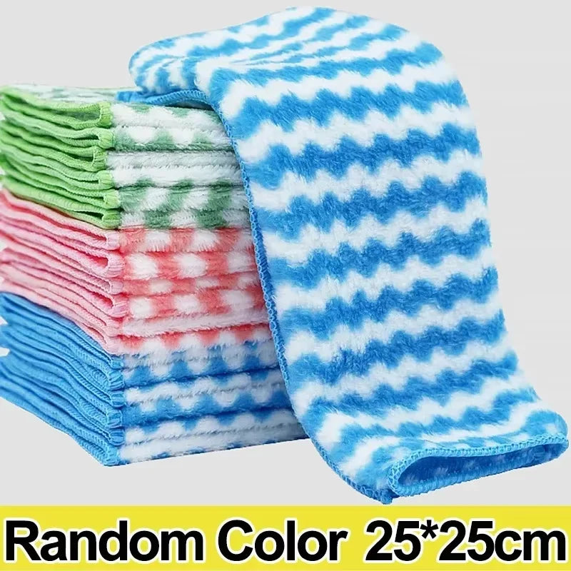 Ultra-Fine Microfiber Kitchen Cleaning Towel Set – Absorbent, Soft & Stain-Removing Cloths (5/10/20 pcs) | Trendorio Shop