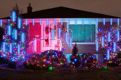 LED Icicle Curtain String Lights – 30/50cm Meteor Shower Style Lights for Christmas, Garden & Wedding Decor