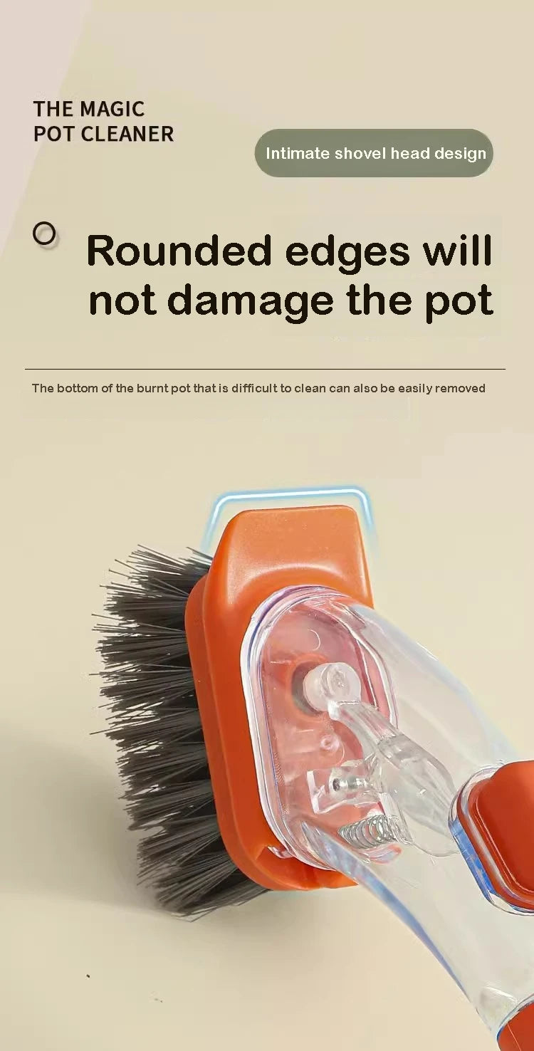 Refillable Liquid Dishwashing Brush – Long-Handle Kitchen Scrubber | Trendorio Shop