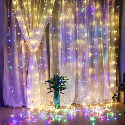 LED Icicle Curtain Lights – 3×3 m 8-Mode Fairy Light Garland | Trendorio Shop