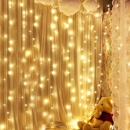 LED Icicle Curtain Lights – 3×3 m 8-Mode Fairy Light Garland | Trendorio Shop