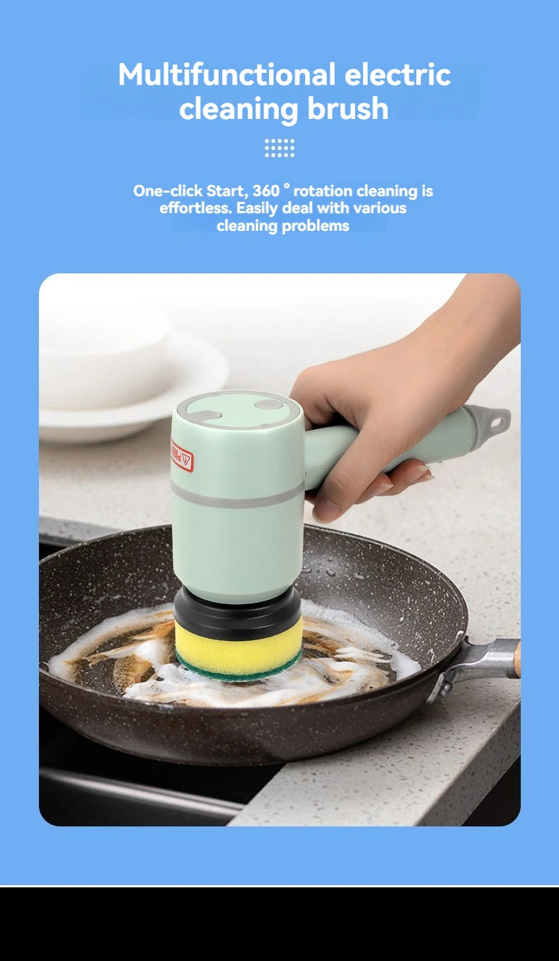 Handheld 5-in-1 Electric Cleaning Brush – Compact Multi-Surface Scrubber | Trendorio Shop