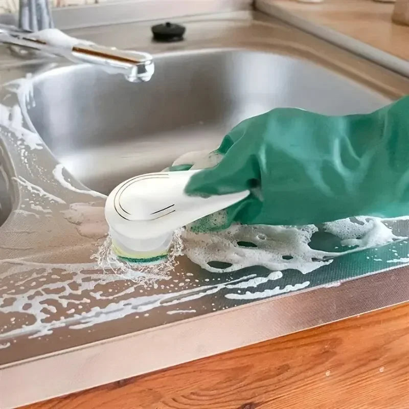 Five-in-One Electric Cleaning Brush – Bathroom & Kitchen Scrubber | Trendorio Shop