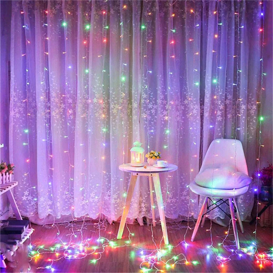 LED Icicle Curtain Lights – 3×3 m 8-Mode Fairy Light Garland | Trendorio Shop